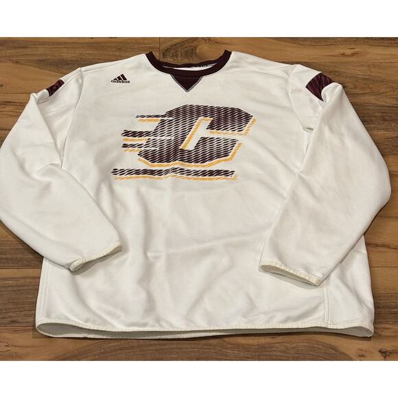 Adult XL Central Michigan Chippewas Adidas Clima365 Crew Neck Sweatshirt - Picture 1 of 5